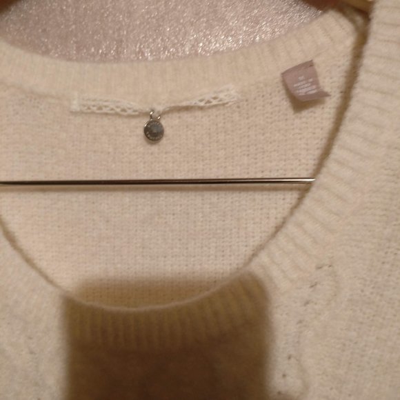 Rhinestone ALPACA+WOOL Ballerina Chiffon Sweater/Sweaterdress with Measurement M - Picture 9 of 13